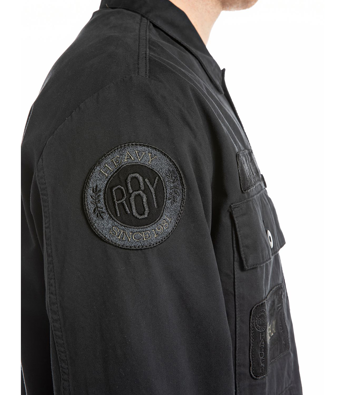 パッチ付きレギュラーフィットARMYジャケット 詳細画像 ブラック 6